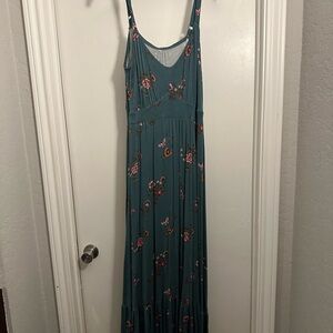 Floral Teal Maxi Dress